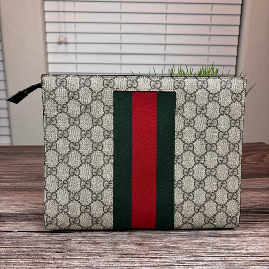 Gucci GG Supreme Monogram Web Cosmetic Case