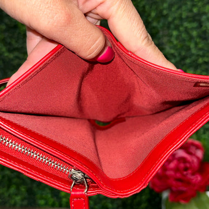 Chanel Red Quilted Leather CC French Wallet
