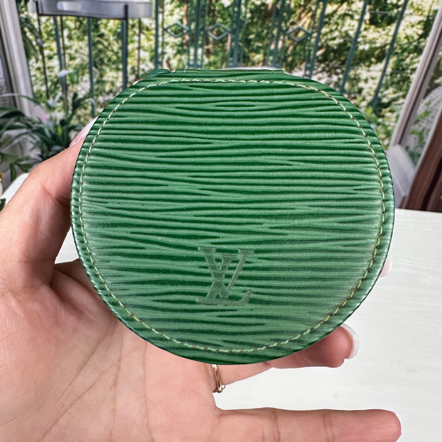 Louis Vuitton Jewelry Hard Case in Green Epi Leather