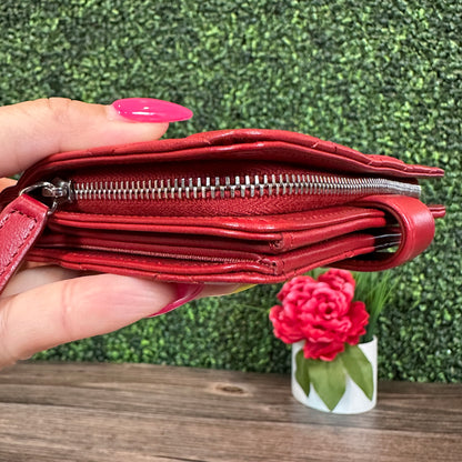 Chanel Red Quilted Leather CC French Wallet
