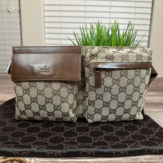 Gucci GG Canvas Belt Bag Brown