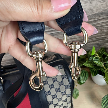 Gucci Original GG Canvas Medium Boston Bag Navy Blue
