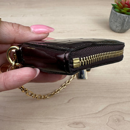 Louis Vuitton Vernis Heart Coin Purse in Amarante