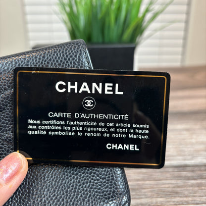 Chanel Vintage Caviar Cigarette Case Black