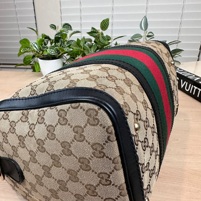 Gucci Original Boston Web  Black Leather