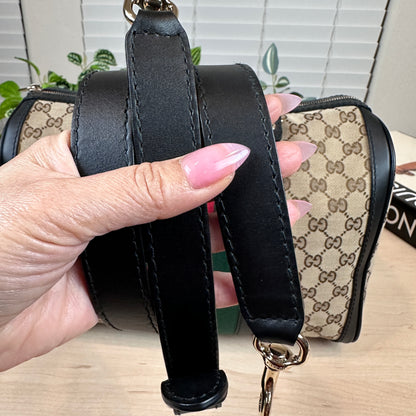 Gucci Original Boston Web  Black Leather