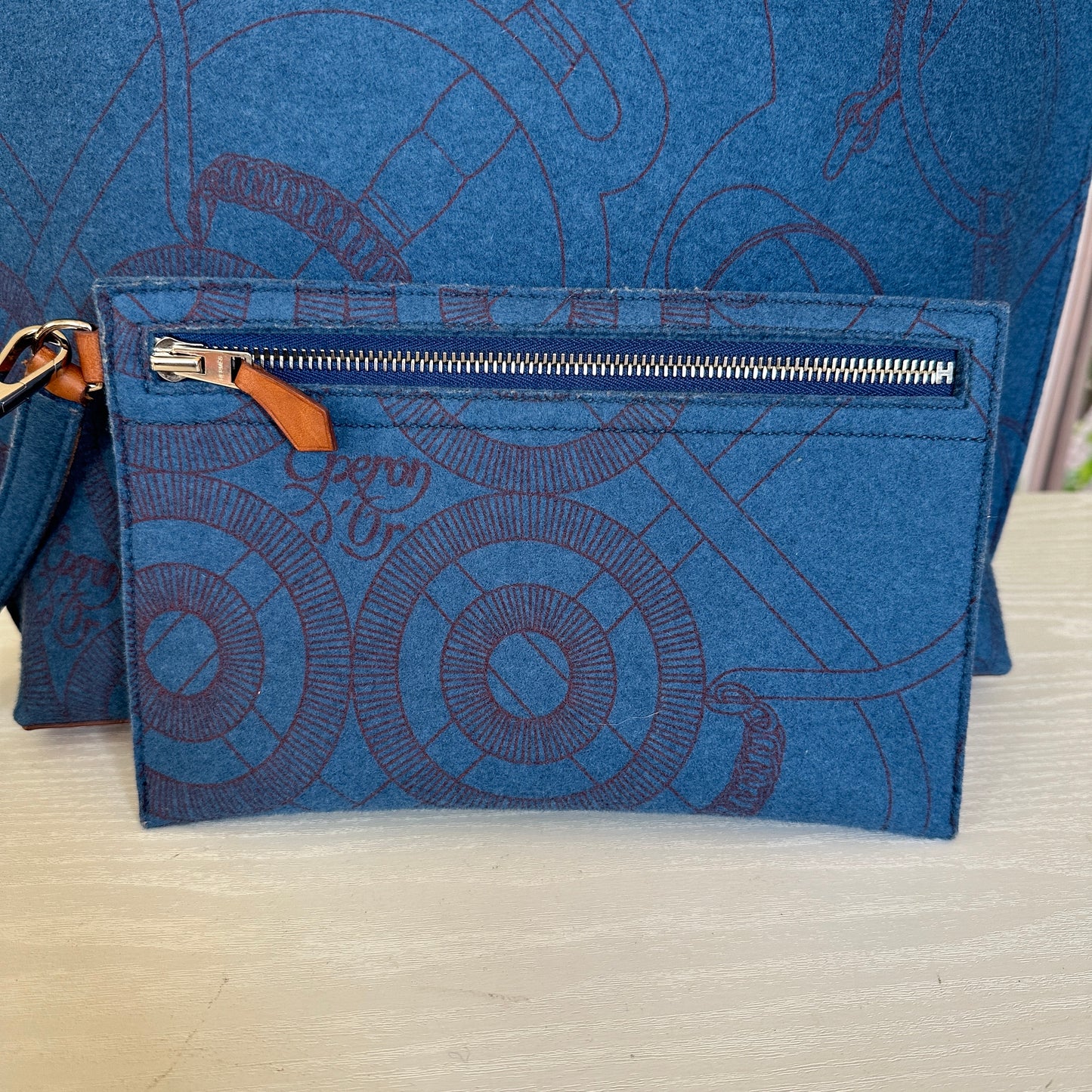 Hermes Blue Karimi MM Tote