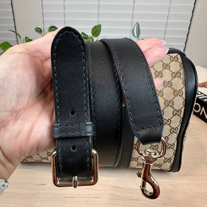 Gucci Original Boston Web  Black Leather