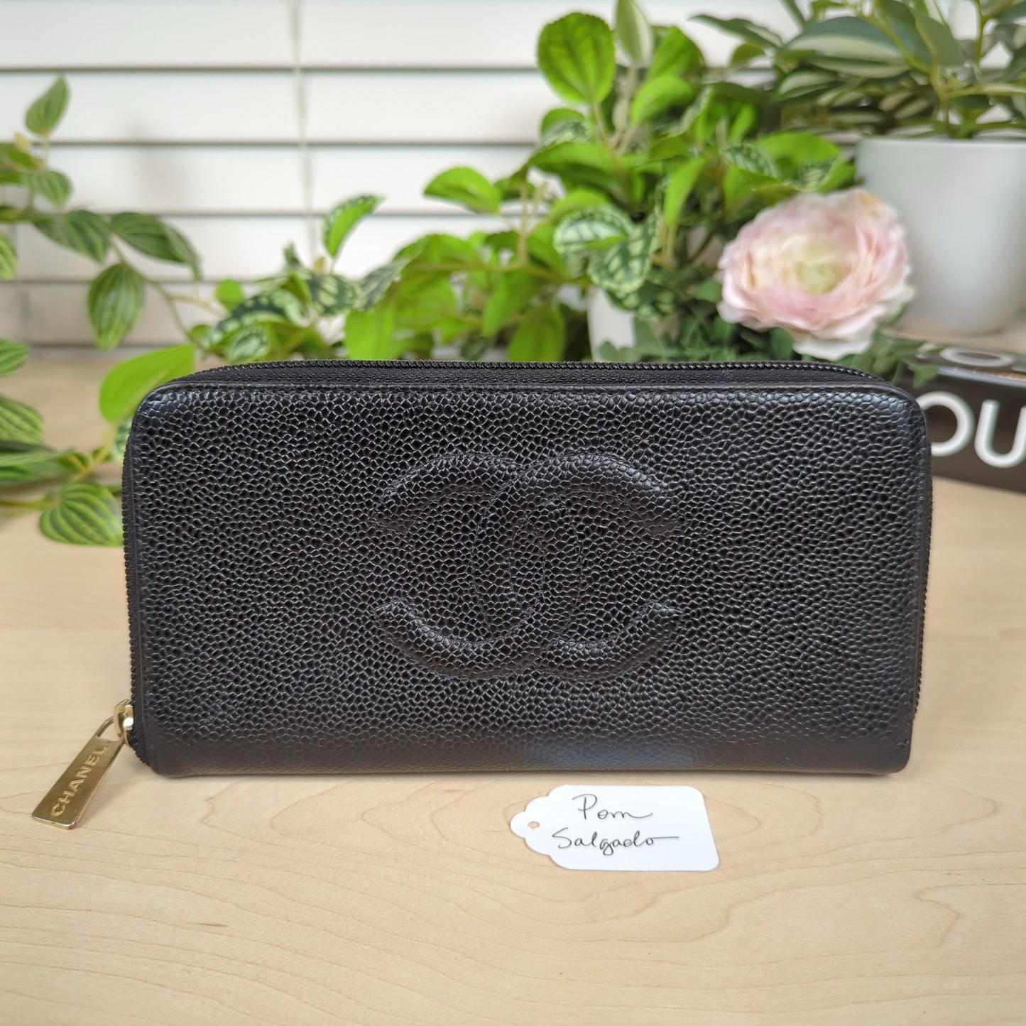 Chanel Caviar Timeless CC Zipped Wallet Black
