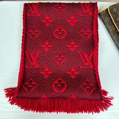 Louis Vuitton Logomania Scarf Red