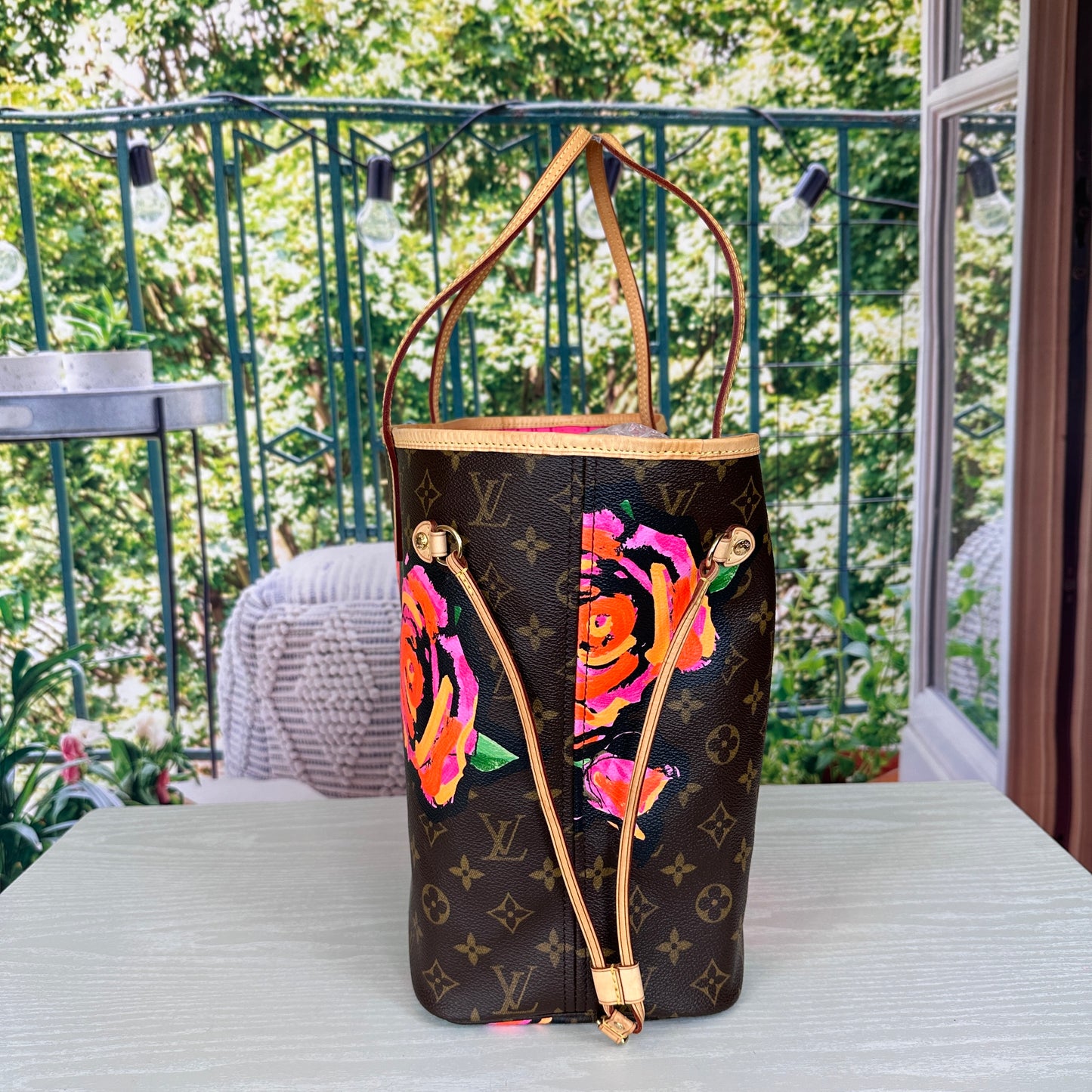 Louis Vuitton Limited Edition Stephen Sprouse Monogram Roses Neverfull MM