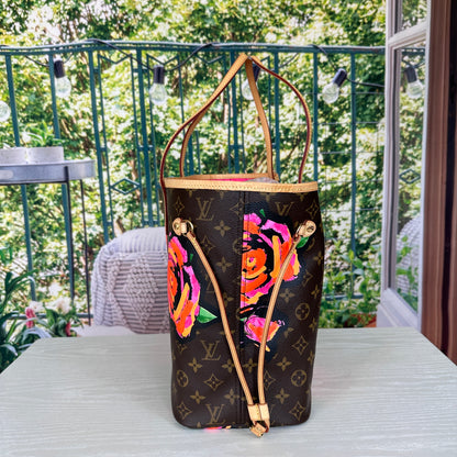 Louis Vuitton Limited Edition Stephen Sprouse Monogram Roses Neverfull MM
