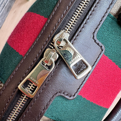 Gucci Original GG Small Boston Vintage Web Dark Brown