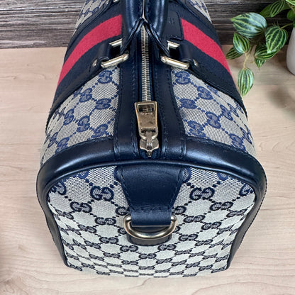Gucci Original GG Canvas Medium Boston Bag Navy Blue