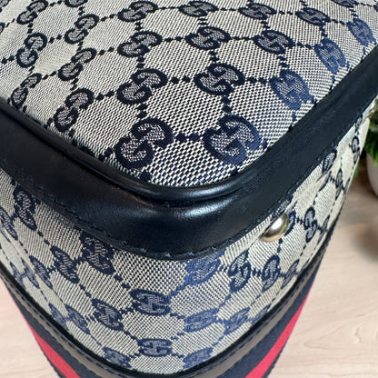Gucci Original GG Canvas Medium Boston Bag Navy Blue