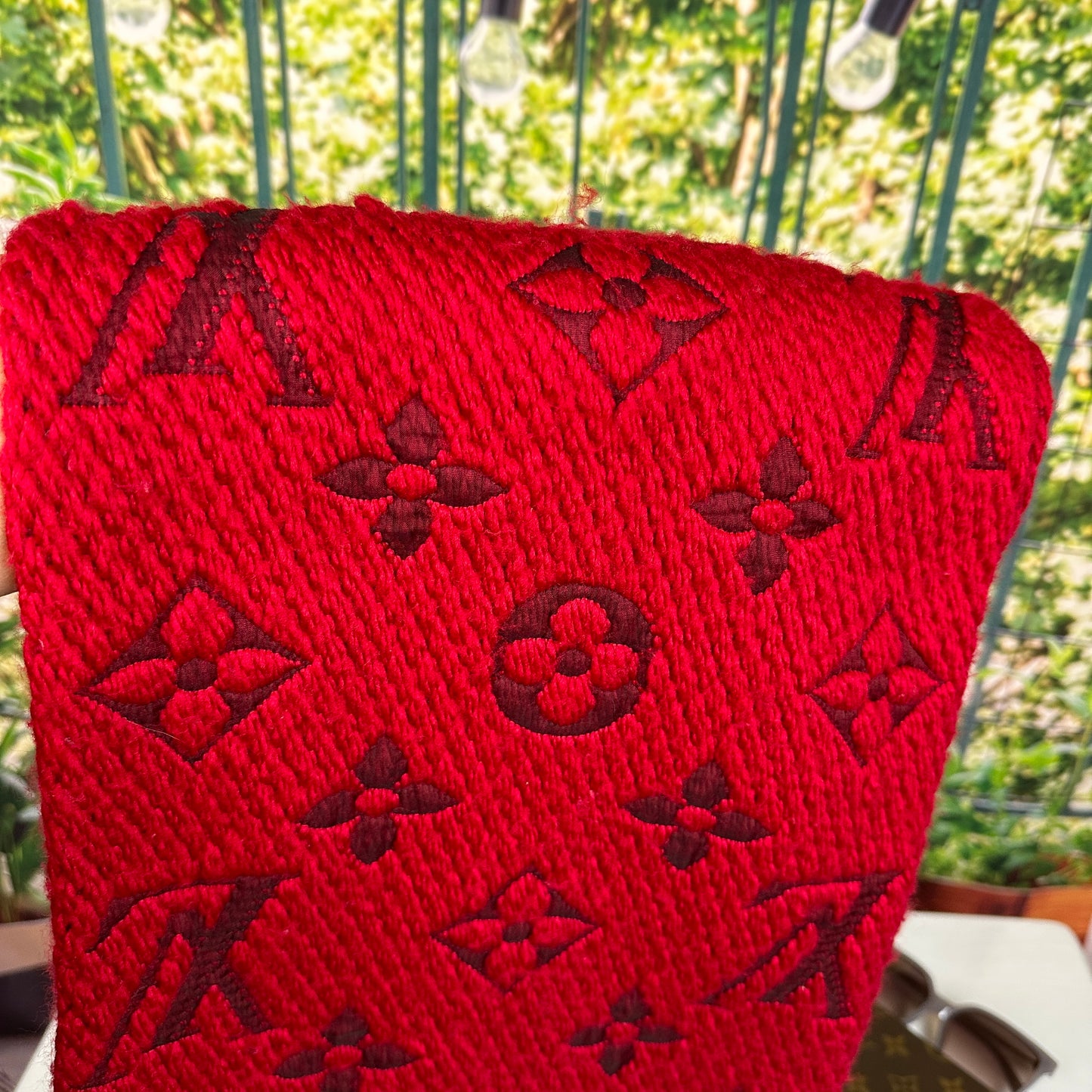 Louis Vuitton Logomania Scarf Red