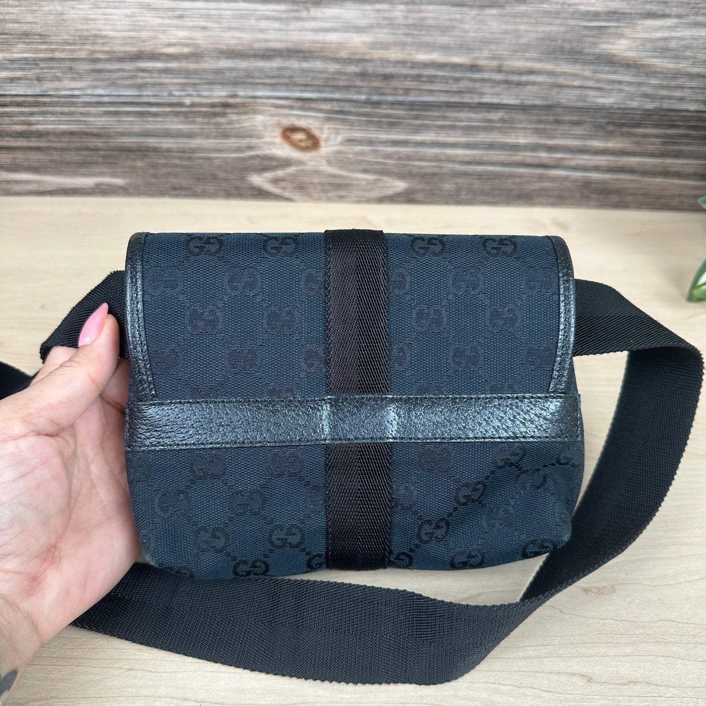 Gucci GG Web Buckle Belt Bag Black
