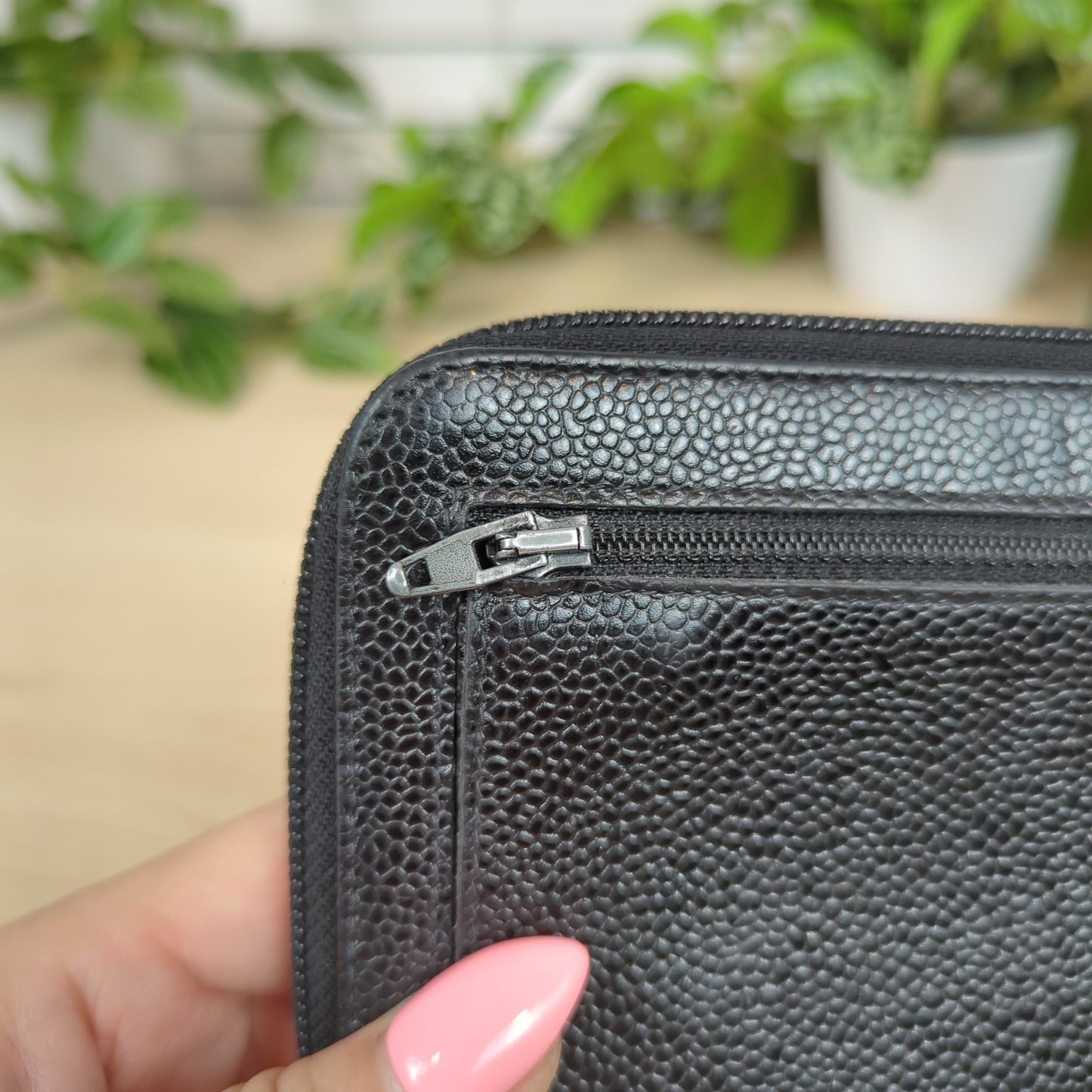 Chanel Caviar Timeless CC Zipped Wallet Black