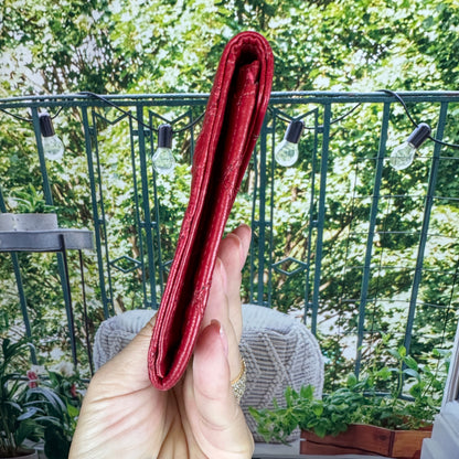 Chanel Red CC Wild Stitch Leather Card Holder