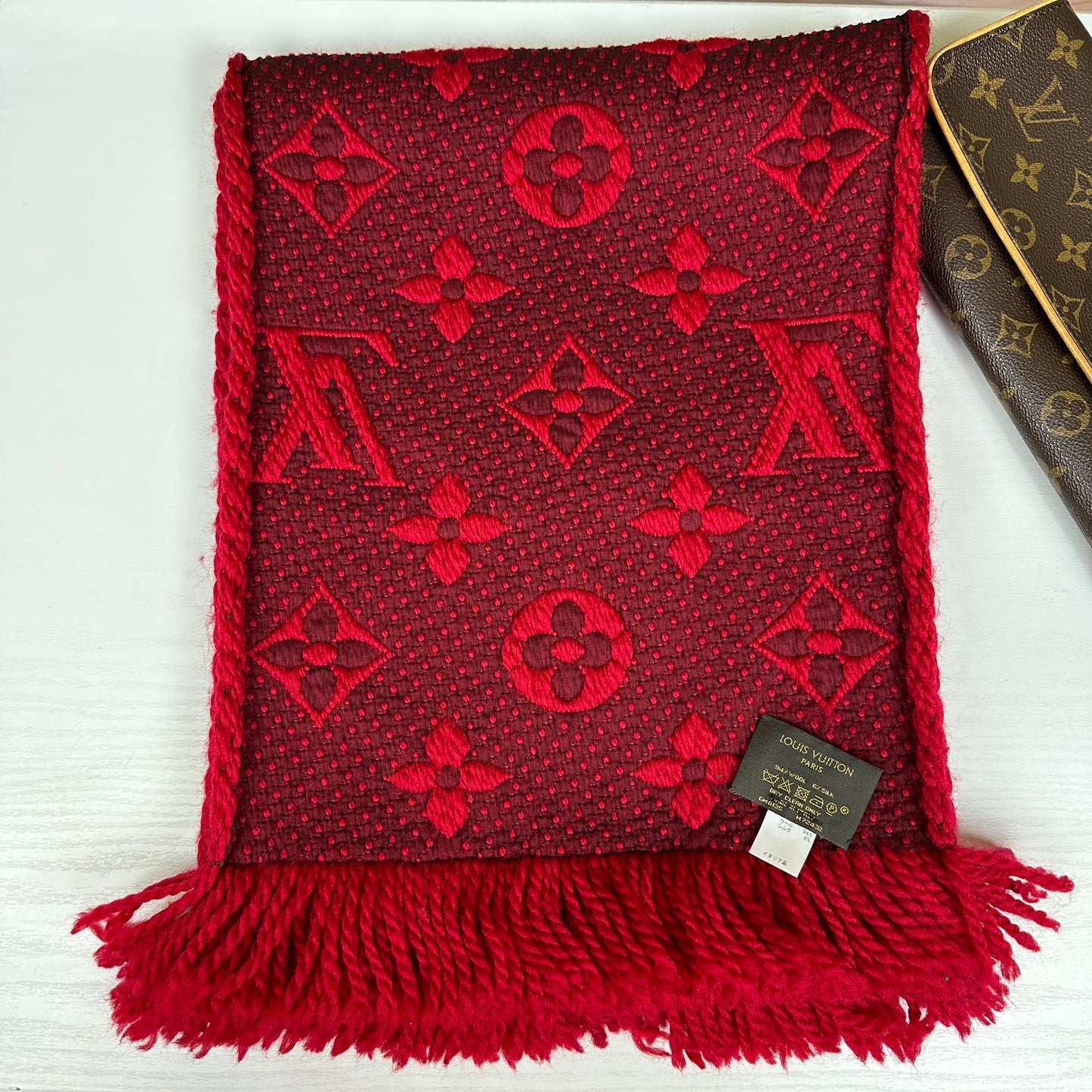 Louis Vuitton Logomania Scarf Red
