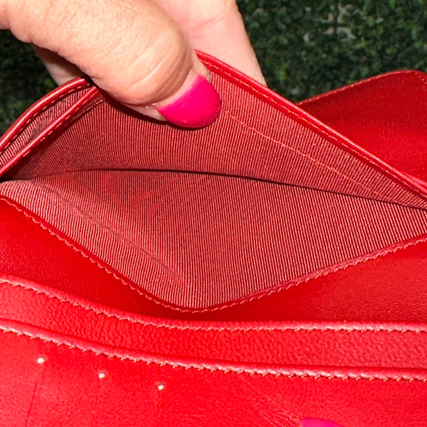 Chanel Red Quilted Leather CC French Wallet