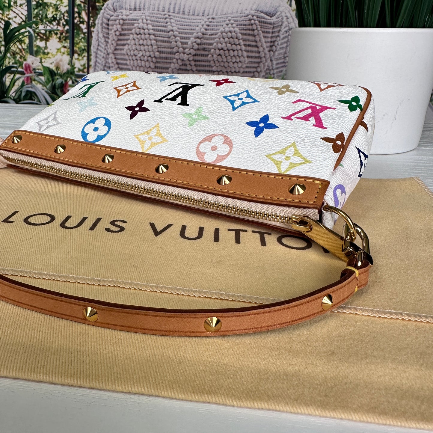 Louis Vuitton Murakami White Multicolor Pochette Accessories