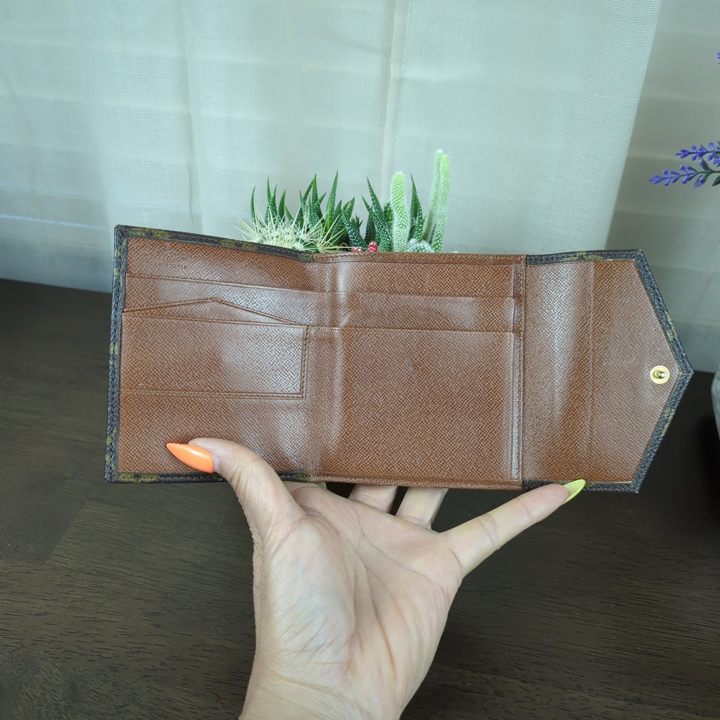 Elise Monogram Tri-Fold Wallet