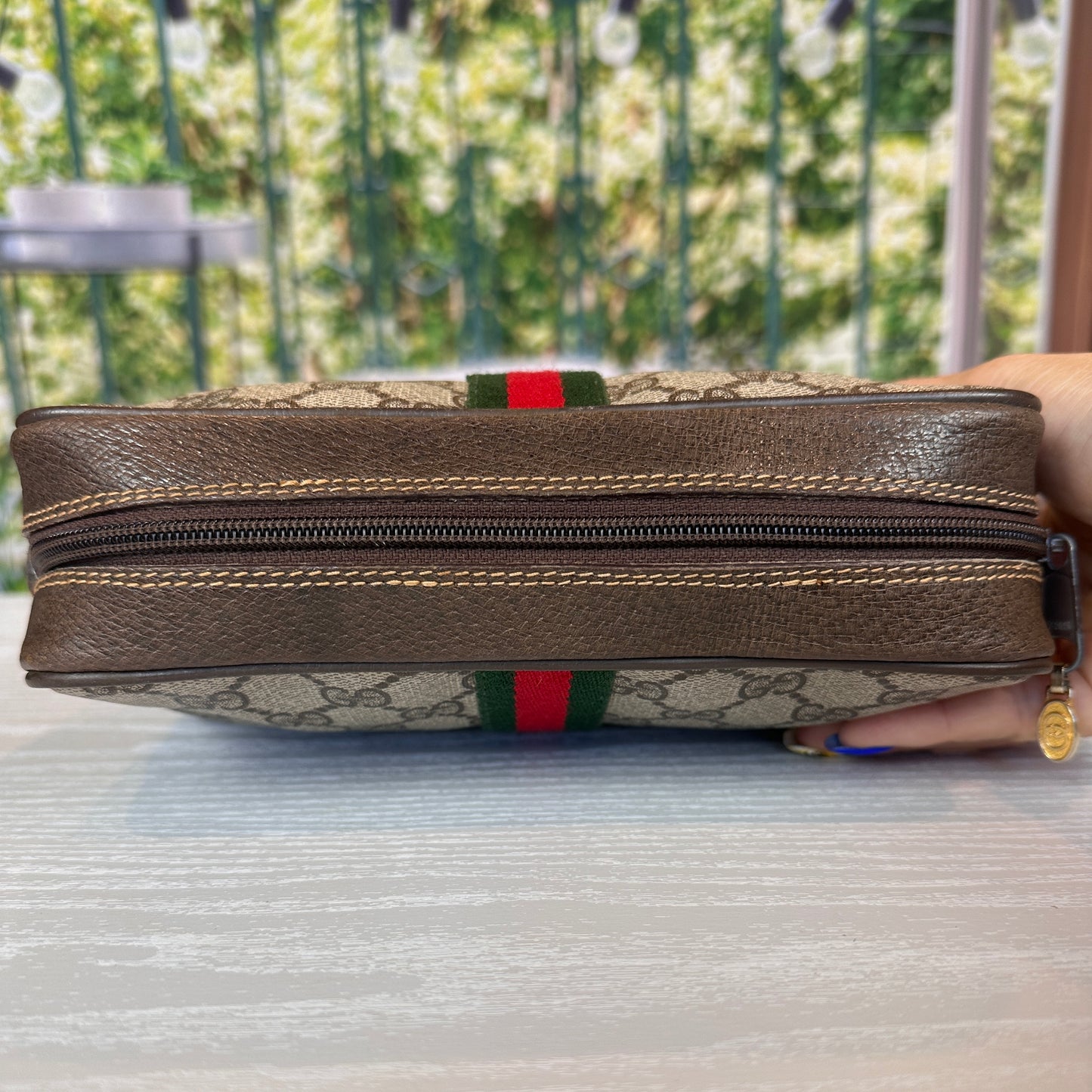 Gucci Vintage GG Web Sherry Line Clutch Bag