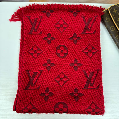 Louis Vuitton Logomania Scarf Red