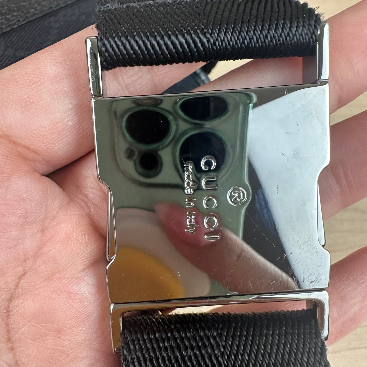 Gucci GG Web Buckle Belt Bag Black