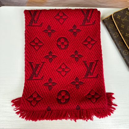 Louis Vuitton Logomania Scarf Red