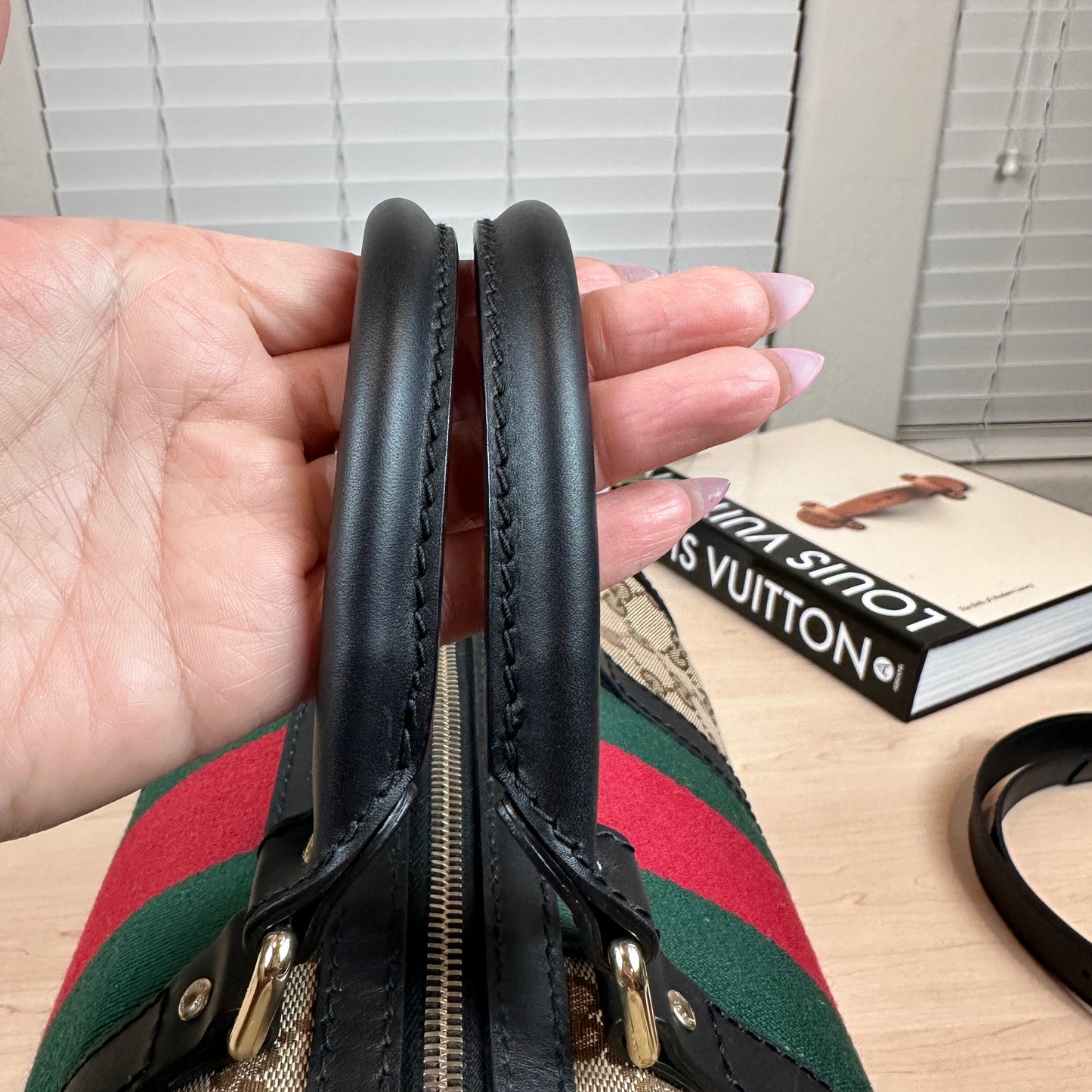 Gucci Original Boston Web  Black Leather