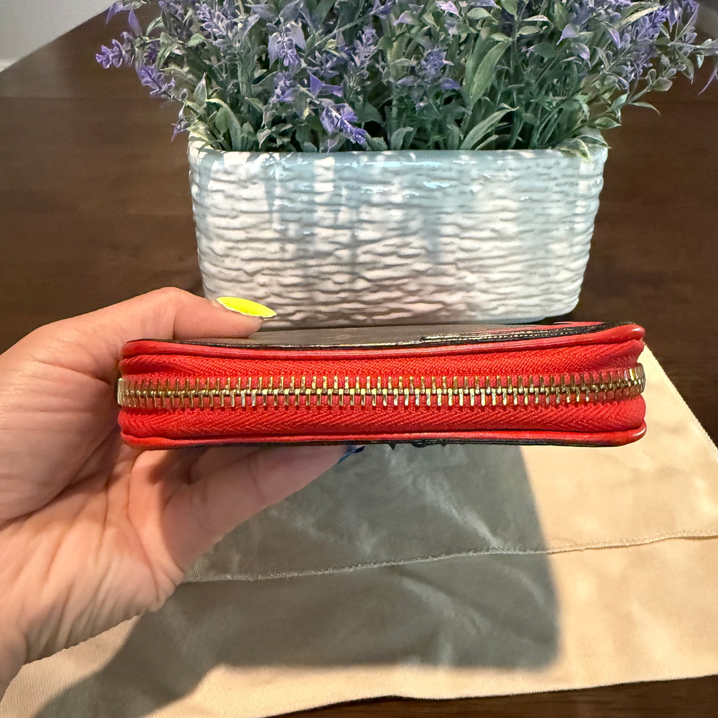 Daily Organizer Clutch Wallet in Cherry Red