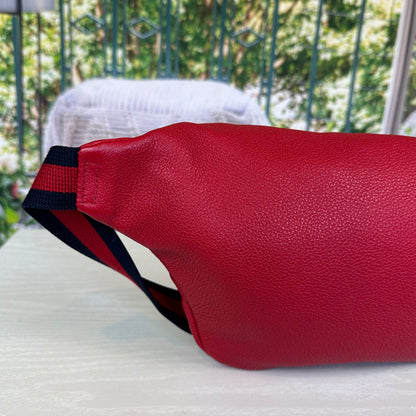 Gucci Red GG Logo Print Belt Bag