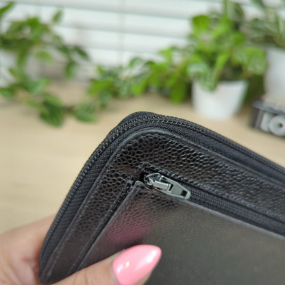 Chanel Caviar Timeless CC Zipped Wallet Black