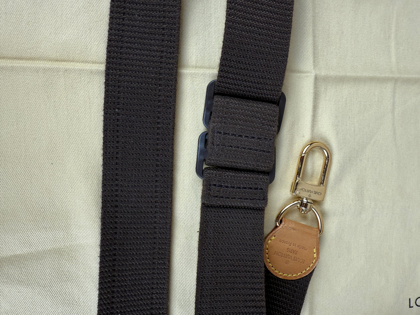 Brown Adjustable Webbed Strap – Vachetta & Gold-Tone Hardware