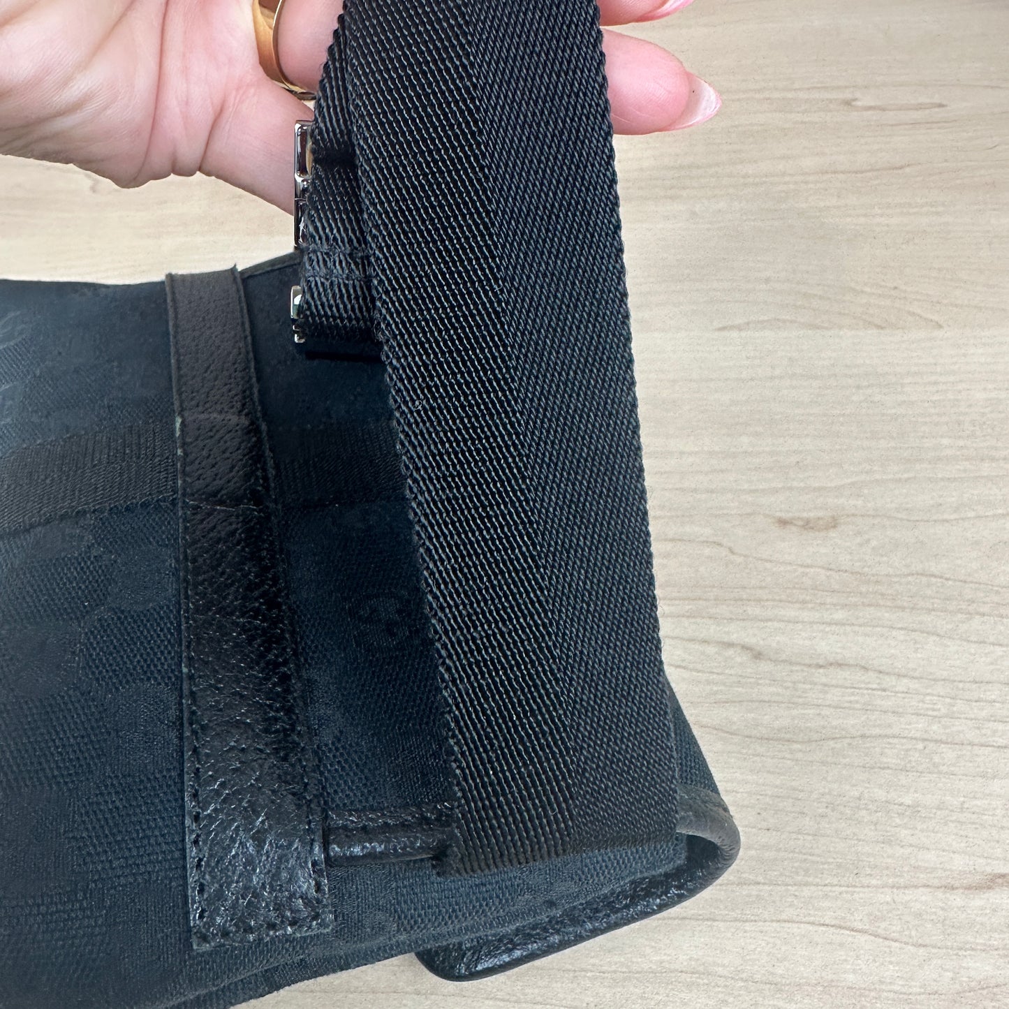 Gucci GG Web Buckle Belt Bag Black