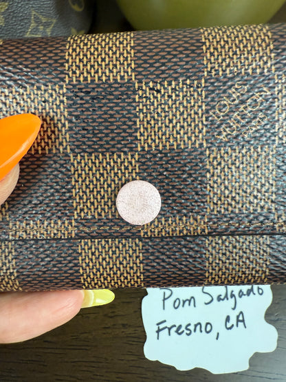 Damier Ebene 6-Ring Key Holder Rose Ballerine Pink