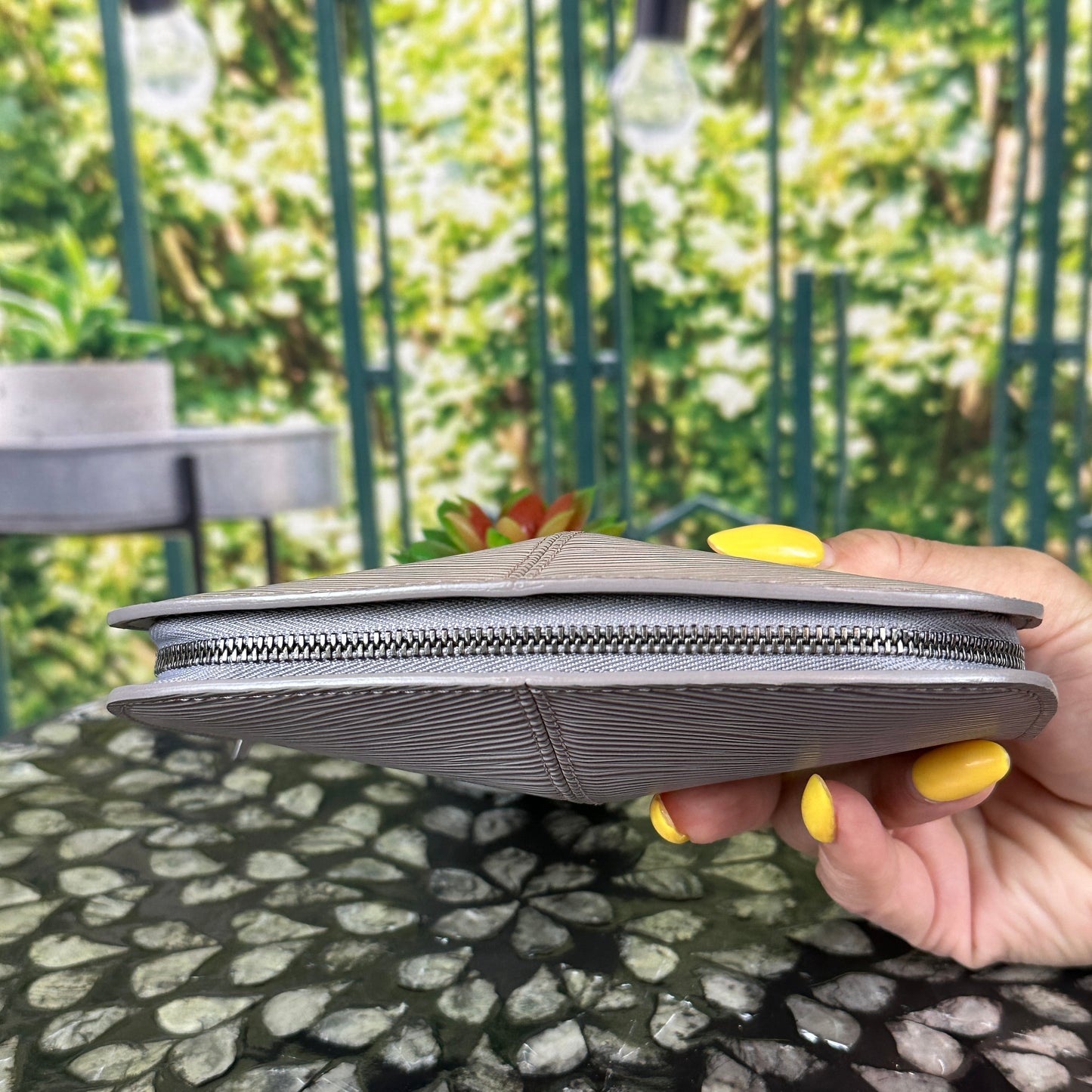 Louis Vuitton Lilac Epi Leather Demi-Lune Zip Wallet