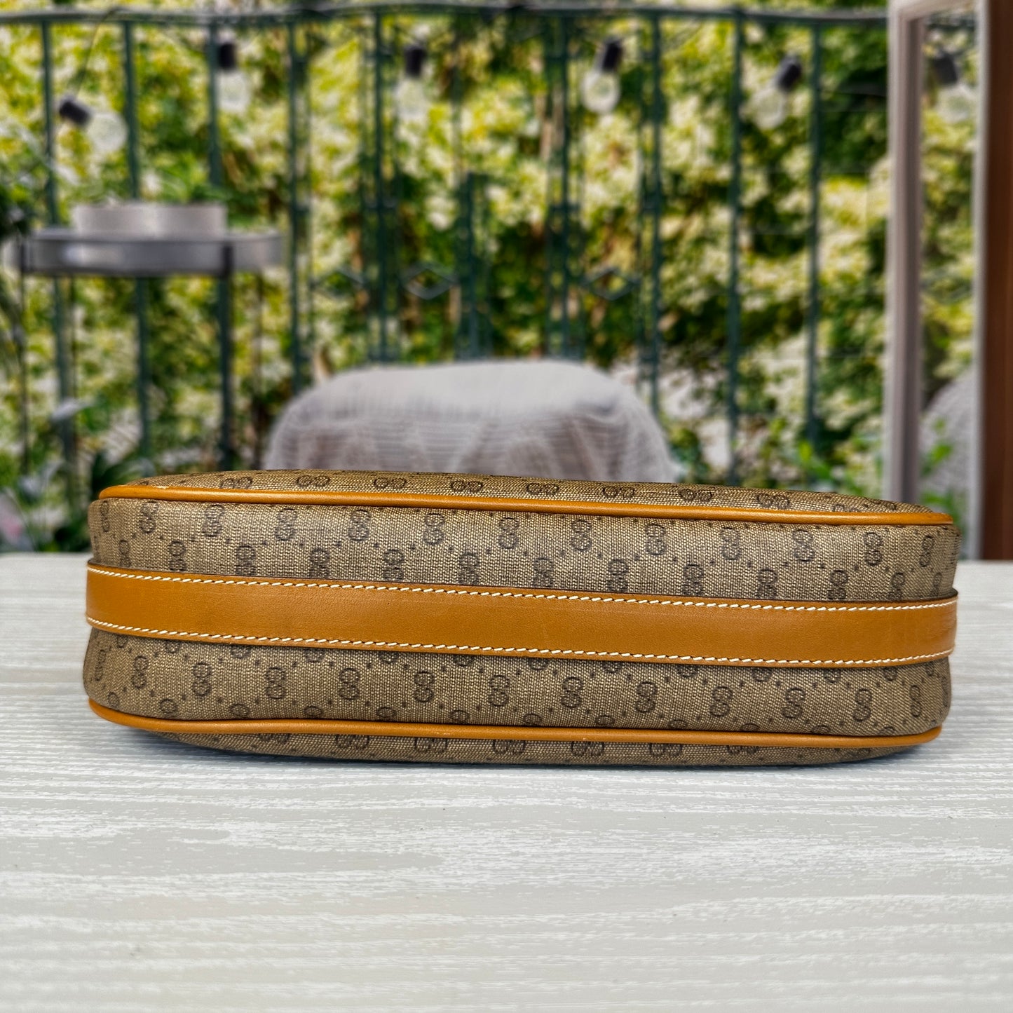 Gucci Micro GG Brown Coated Canvas Flap Crossbody Bag