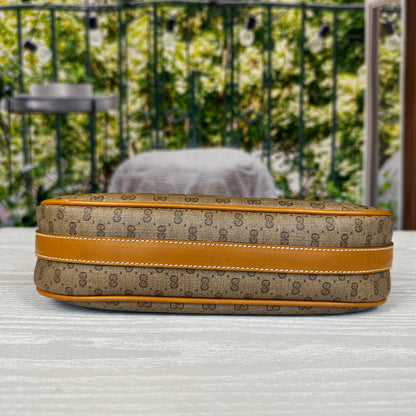 Gucci Micro GG Brown Coated Canvas Flap Crossbody Bag