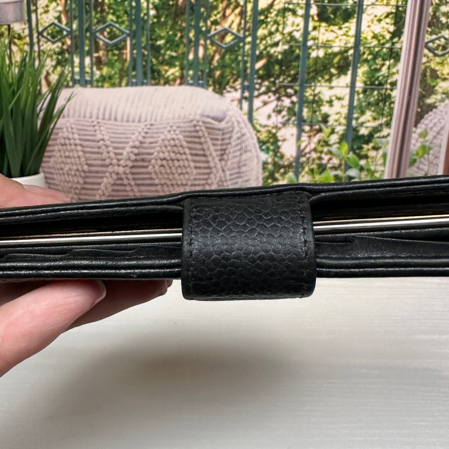 Chanel Black Caviar Leather Vintage Timeless CC French Wallet