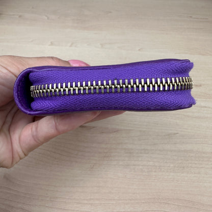 Gucci Purple Pebbled Leather Soho Zippy Compact Wallet
