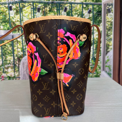 Louis Vuitton Limited Edition Stephen Sprouse Monogram Roses Neverfull MM
