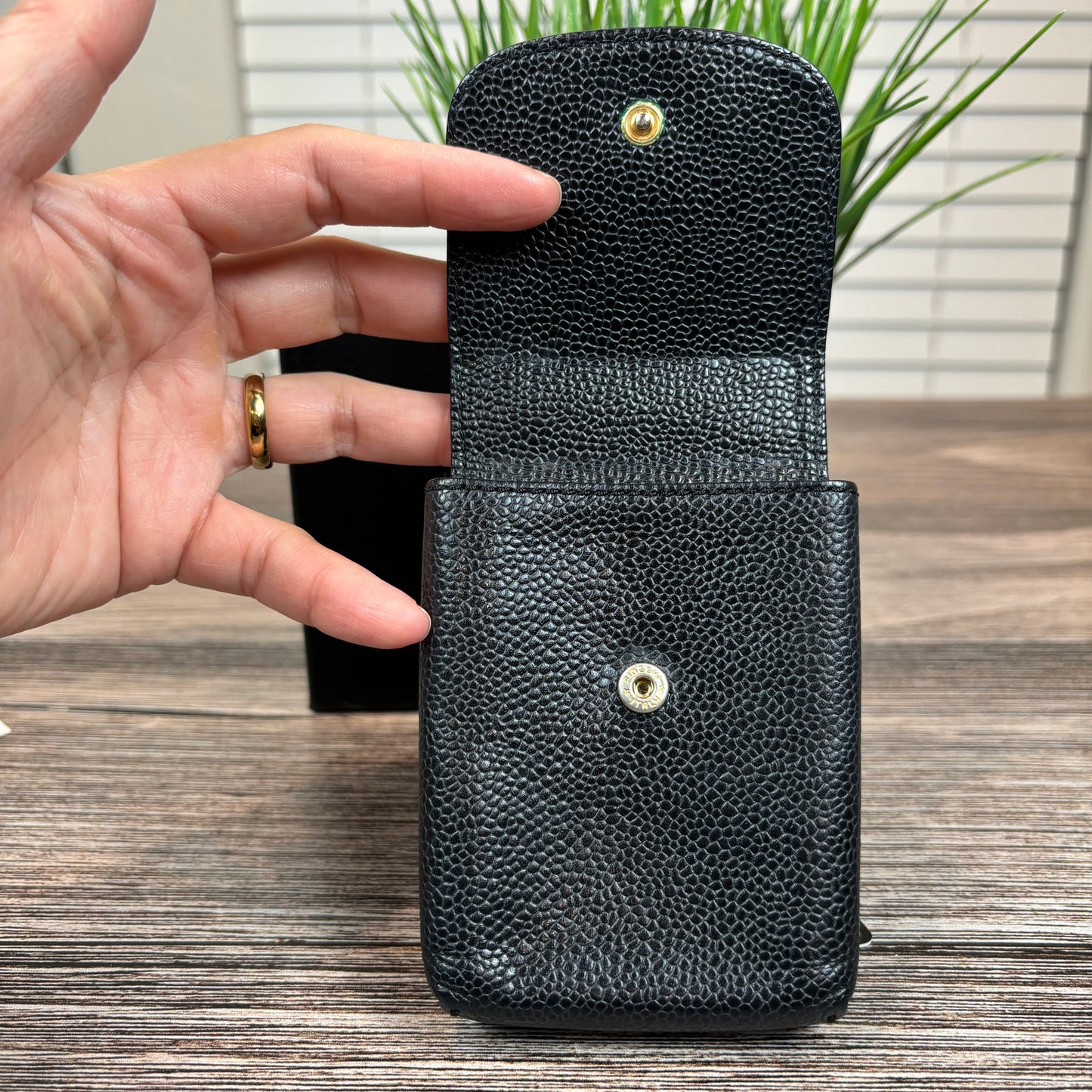 Chanel Vintage Caviar Cigarette Case Black