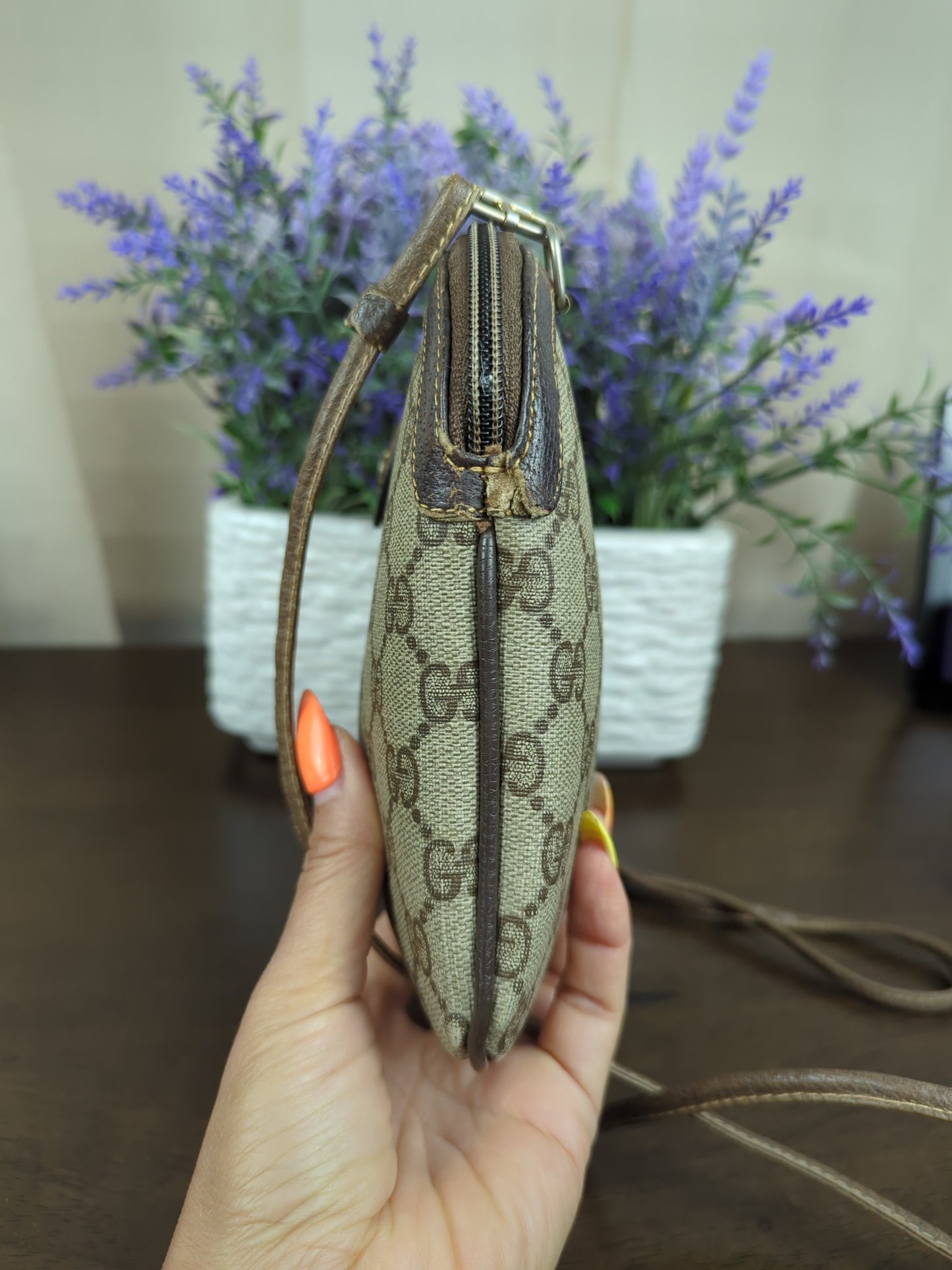 Vintage Sherryline Brown Monogram Crossbody Bag