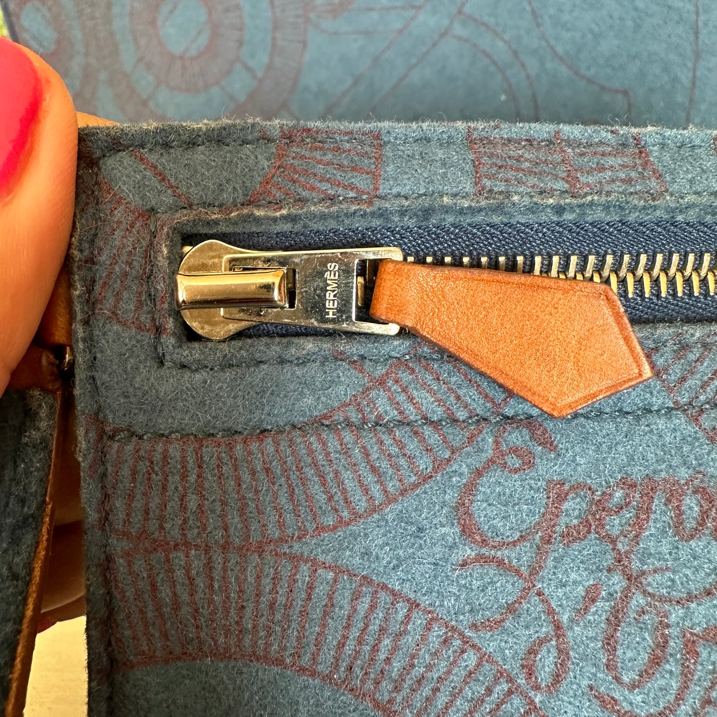 Hermes Blue Karimi MM Tote