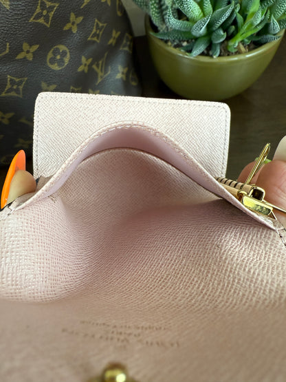 Damier Ebene 6-Ring Key Holder Rose Ballerine Pink