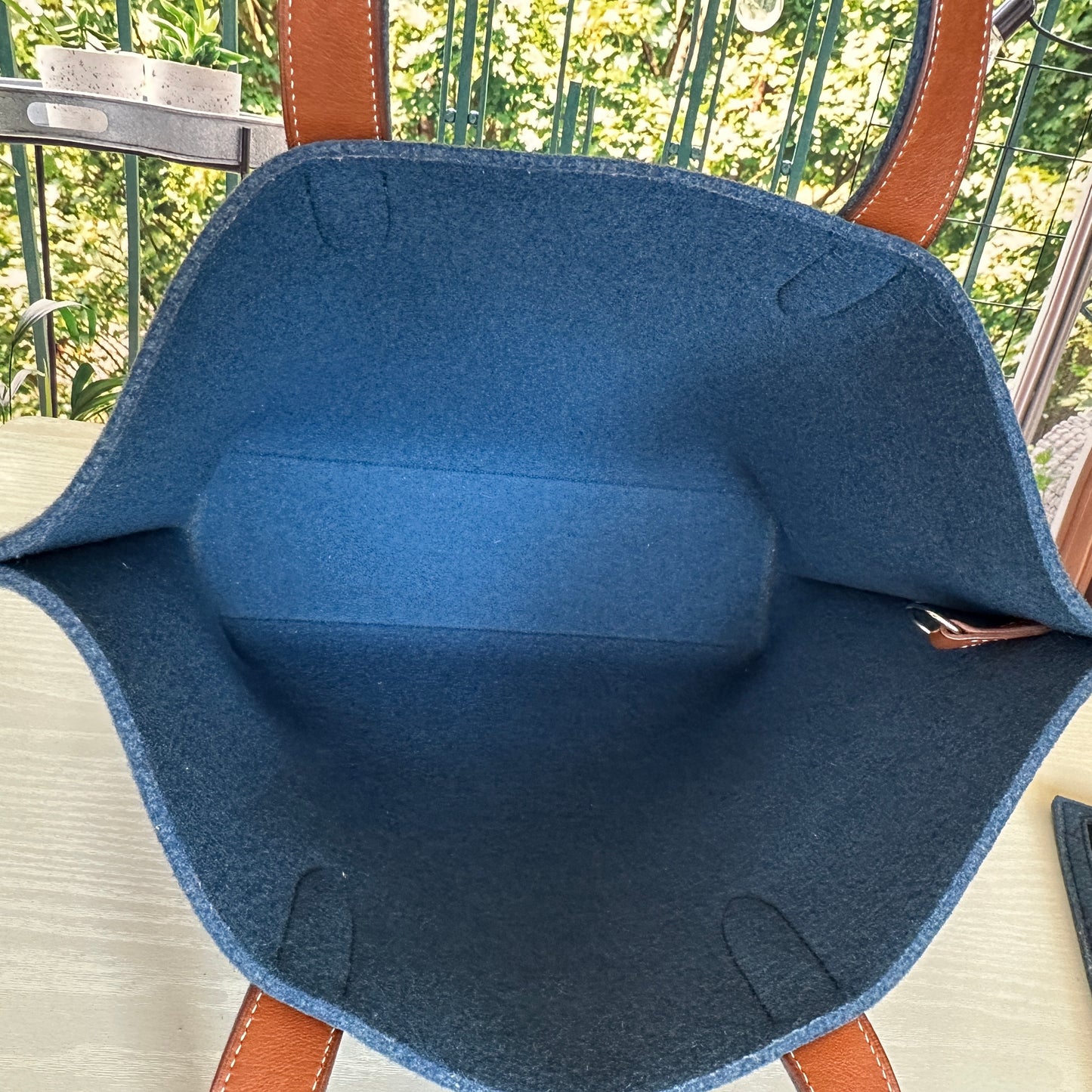 Hermes Blue Karimi MM Tote