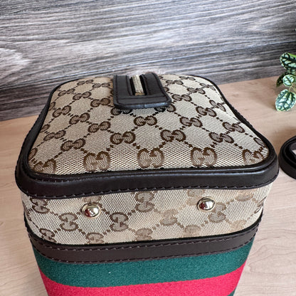 Gucci Original GG Small Boston Vintage Web Dark Brown